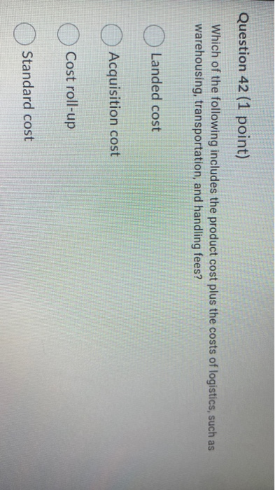 Solved Question 42 (1 point) Which of the following includes | Chegg.com