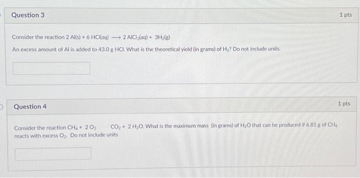 Solved Consider the reaction 2AV(s)+6HCl(aq) 2AlCl3(aq)+3H2( | Chegg.com