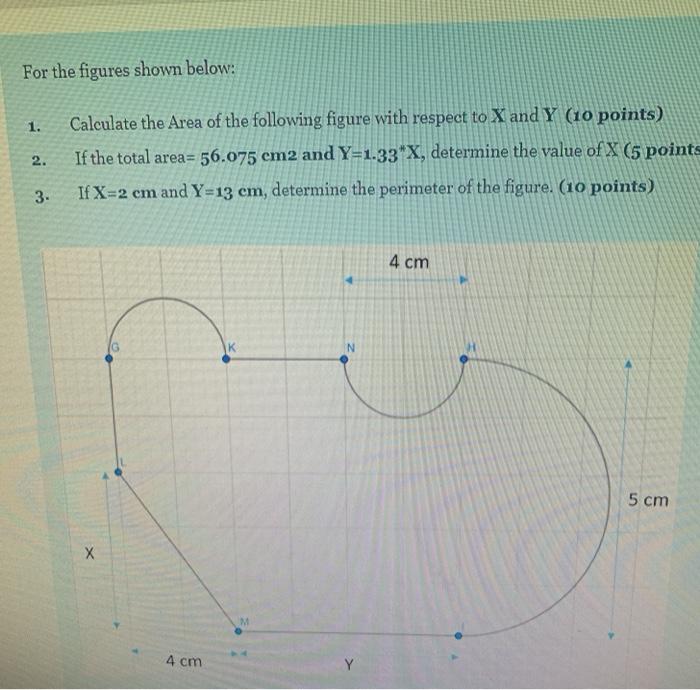 Solved For the figures shown below: 1. 2. Calculate the Area | Chegg.com