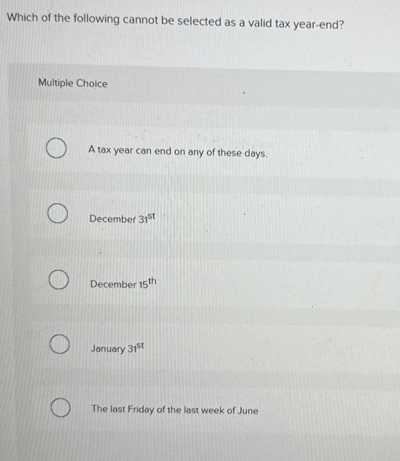 Solved Which of the following cannot be selected as a valid | Chegg.com
