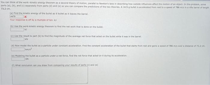 Solved You Can Think Of The Work-Kinetic Energy Theorem As A | Chegg.com