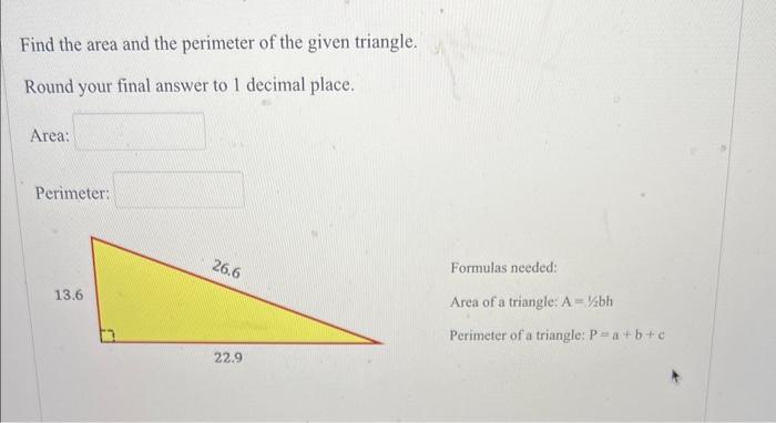 Solved Find the area and the perimeter of the given | Chegg.com