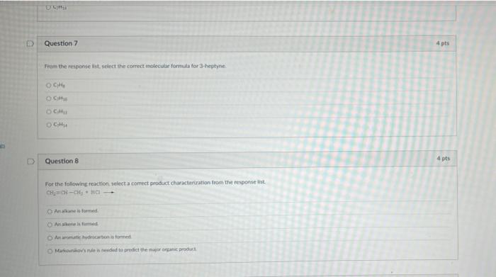Solved Question 1 4 pts Select from the response lista | Chegg.com