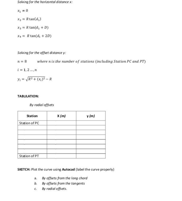 PROBLEM: It is required to set out a simple curve | Chegg.com