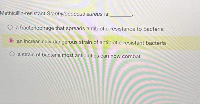 Solved Methicillin-resistant Staphylococcus Aureus Is A | Chegg.com