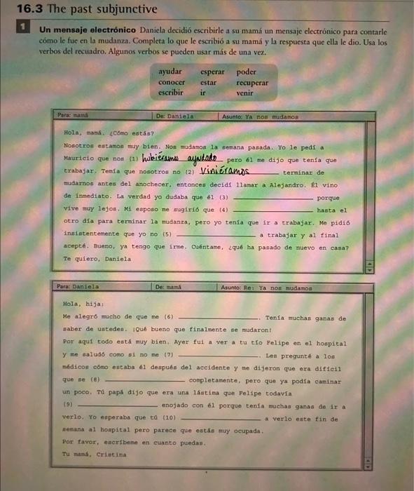 anyone who knows spanish can you please help? i | Chegg.com