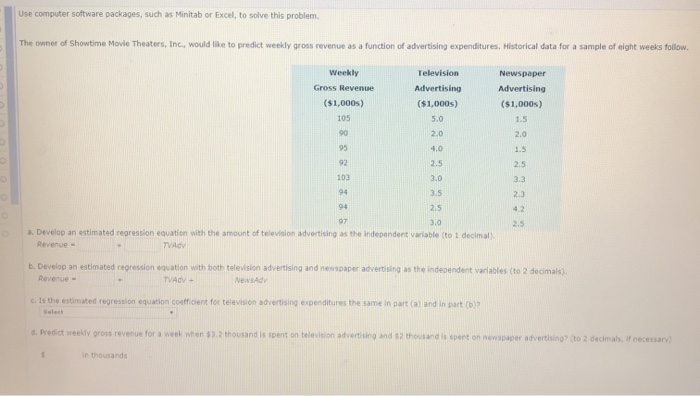 Solved Use computer software packages, such as Minitab or | Chegg.com
