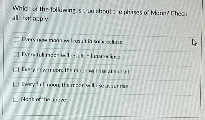 solar eclipse occurs on every new moon day true or false