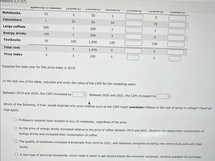 Solved 1. Calculating Inflation Using A Simple Price Index | Chegg.com