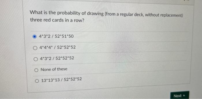 Solved What is the probability of drawing (from a regular | Chegg.com