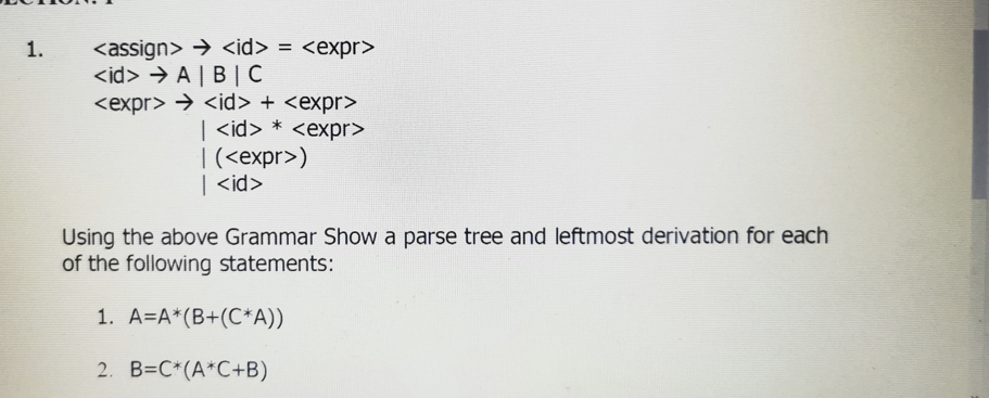 Solved 1. → = → ABC → + | * |() | Using the above | Chegg.com