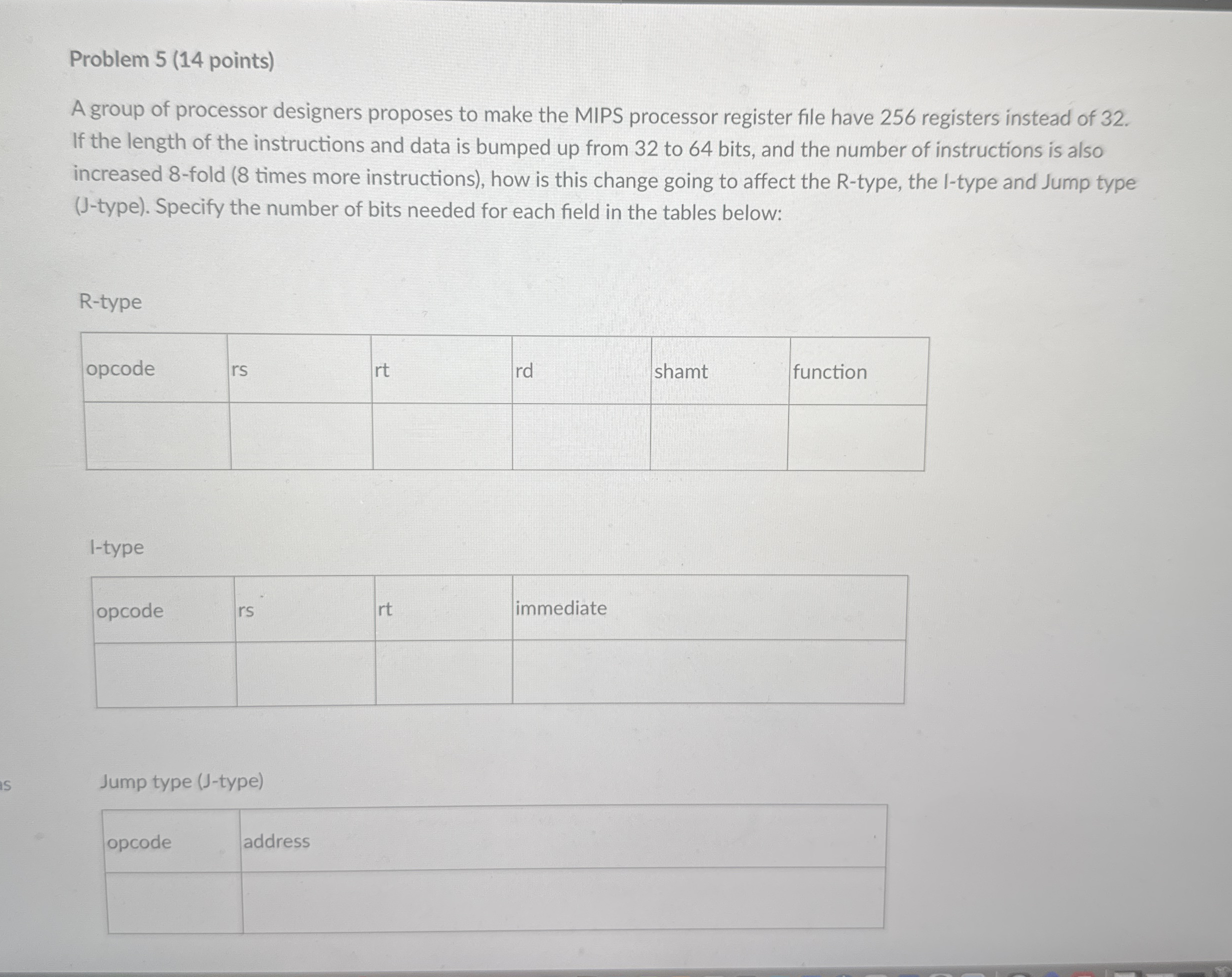 Solved Problem 5 ( 14 ﻿points)A group of processor designers | Chegg.com