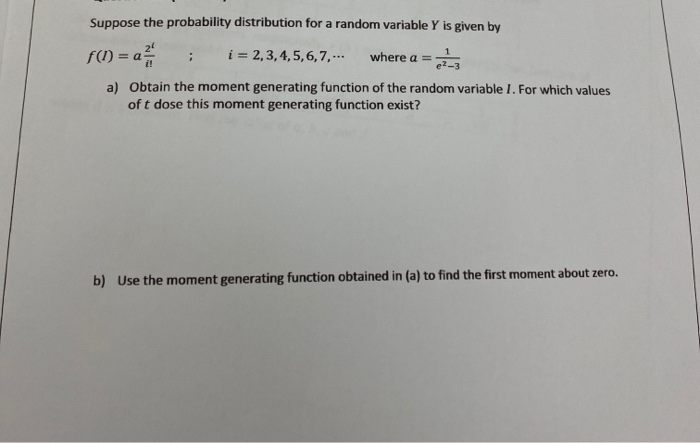 Solved Suppose the probability distribution for a random | Chegg.com