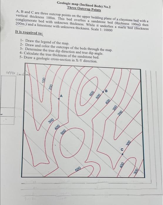 Geologic map (Inclined Beds) No.2 Three Outcrop