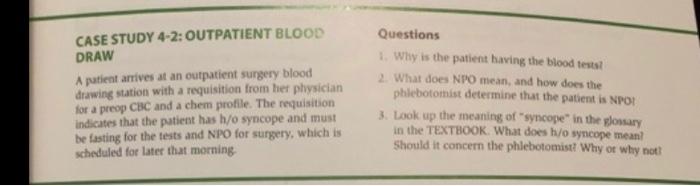 case study 4 2 outpatient blood draw