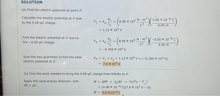 Solved The electric potential at point P due to the point | Chegg.com