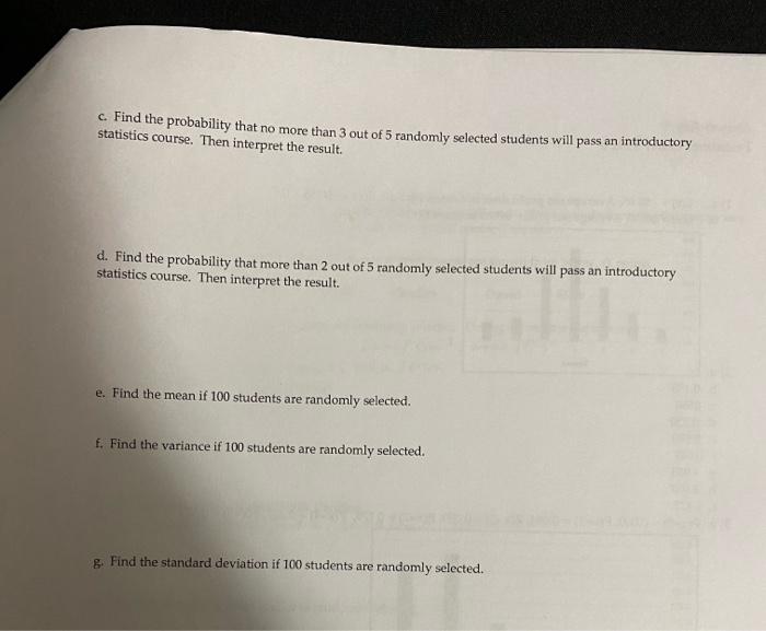 Solved Suppose that the probability a student will pass an | Chegg.com