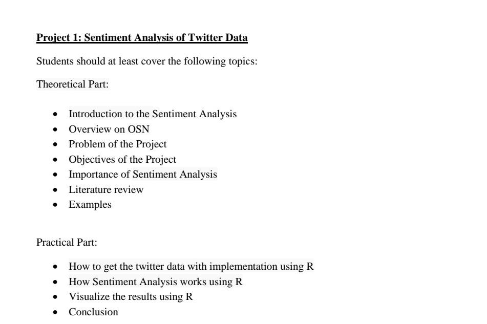 Solved Project 1: Sentiment Analysis of Twitter Data | Chegg.com