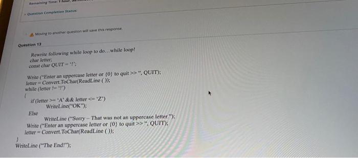 Solved Remaining Time 1hour. Question completion Status Move | Chegg.com