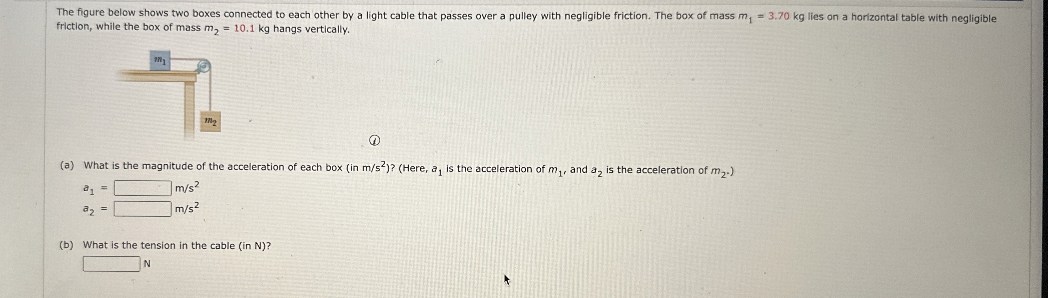 Solved The figure below shows two boxes connected to each | Chegg.com