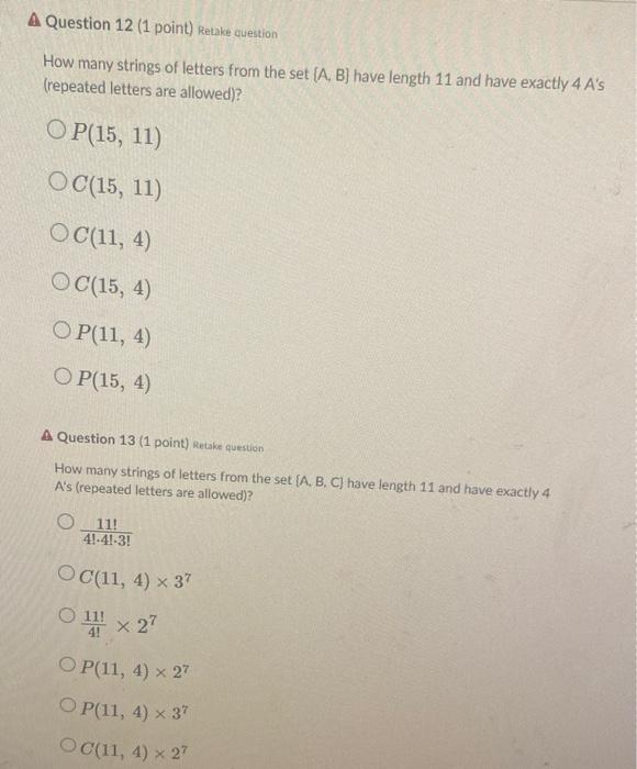 Solved How Many Strings Of Letters From The Set {A,B) Have | Chegg.com