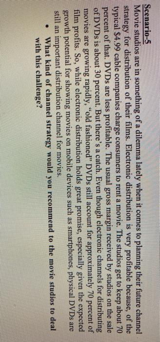 Solved Scenario-5 Movie studios are in something of a | Chegg.com