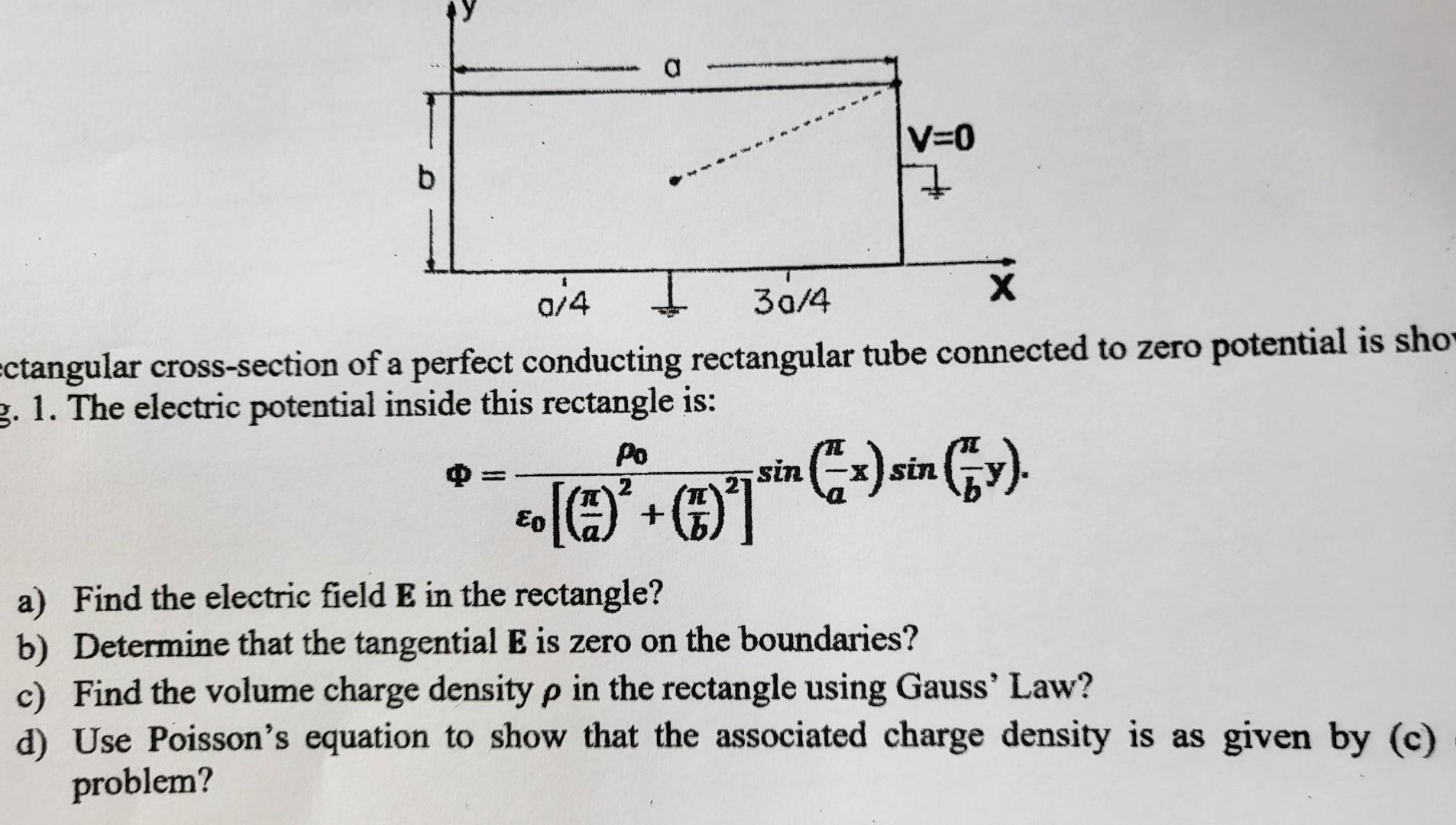 Solved ctangular cross-section of a perfect conducting | Chegg.com