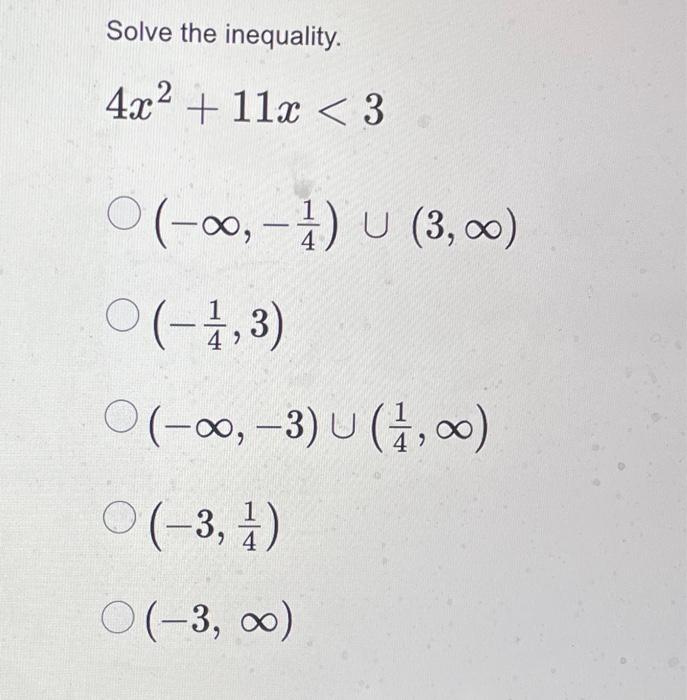 Solved Solve The Inequality. | Chegg.com