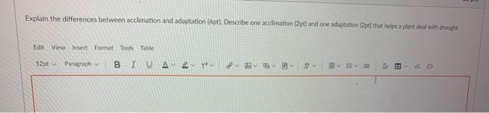 Solved Explain the differences between acclimation and | Chegg.com