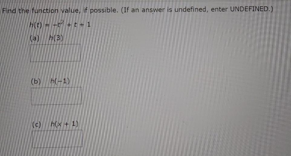 for what value of x is the function h above undefined