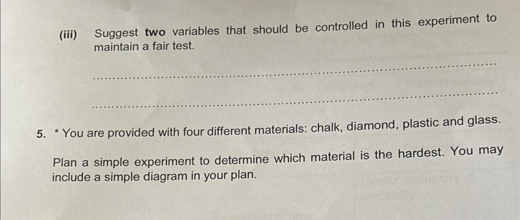 experiment two variables