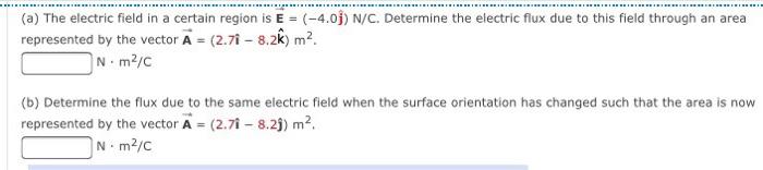 Solved (a) The electric field in a certain region is E = | Chegg.com