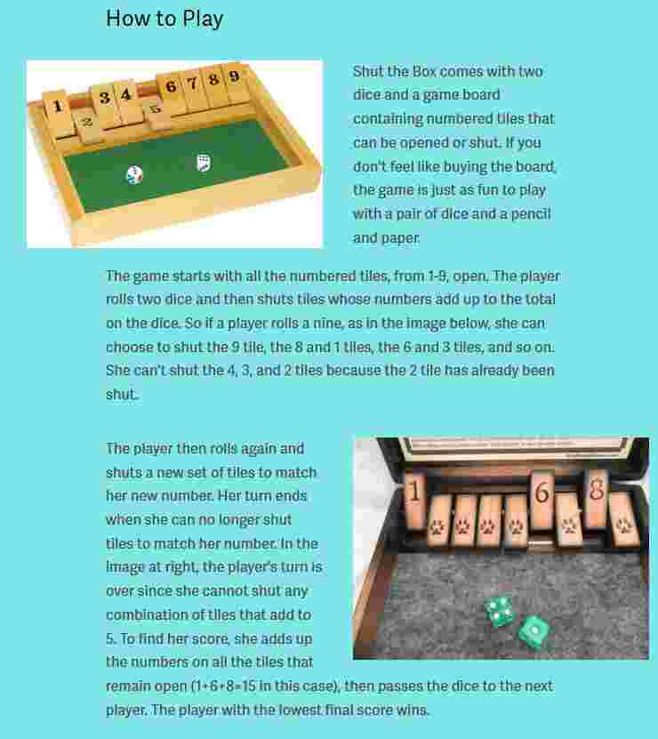 Solved Language: JavaJavaFX Shut the Box game | Chegg.com