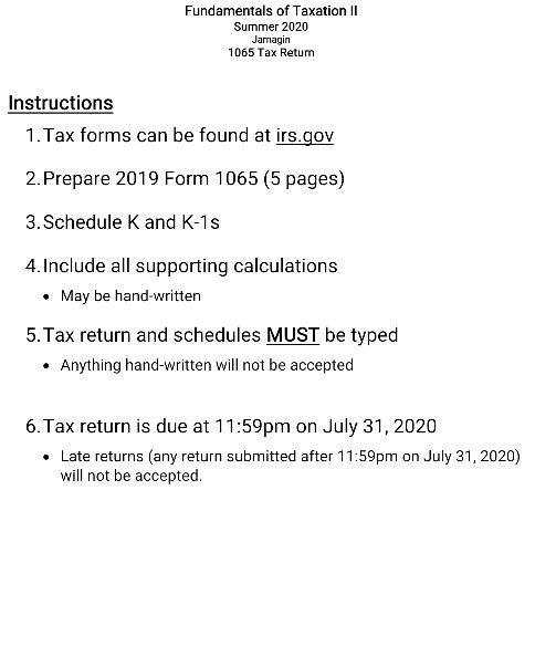 how to file 1065 tax return