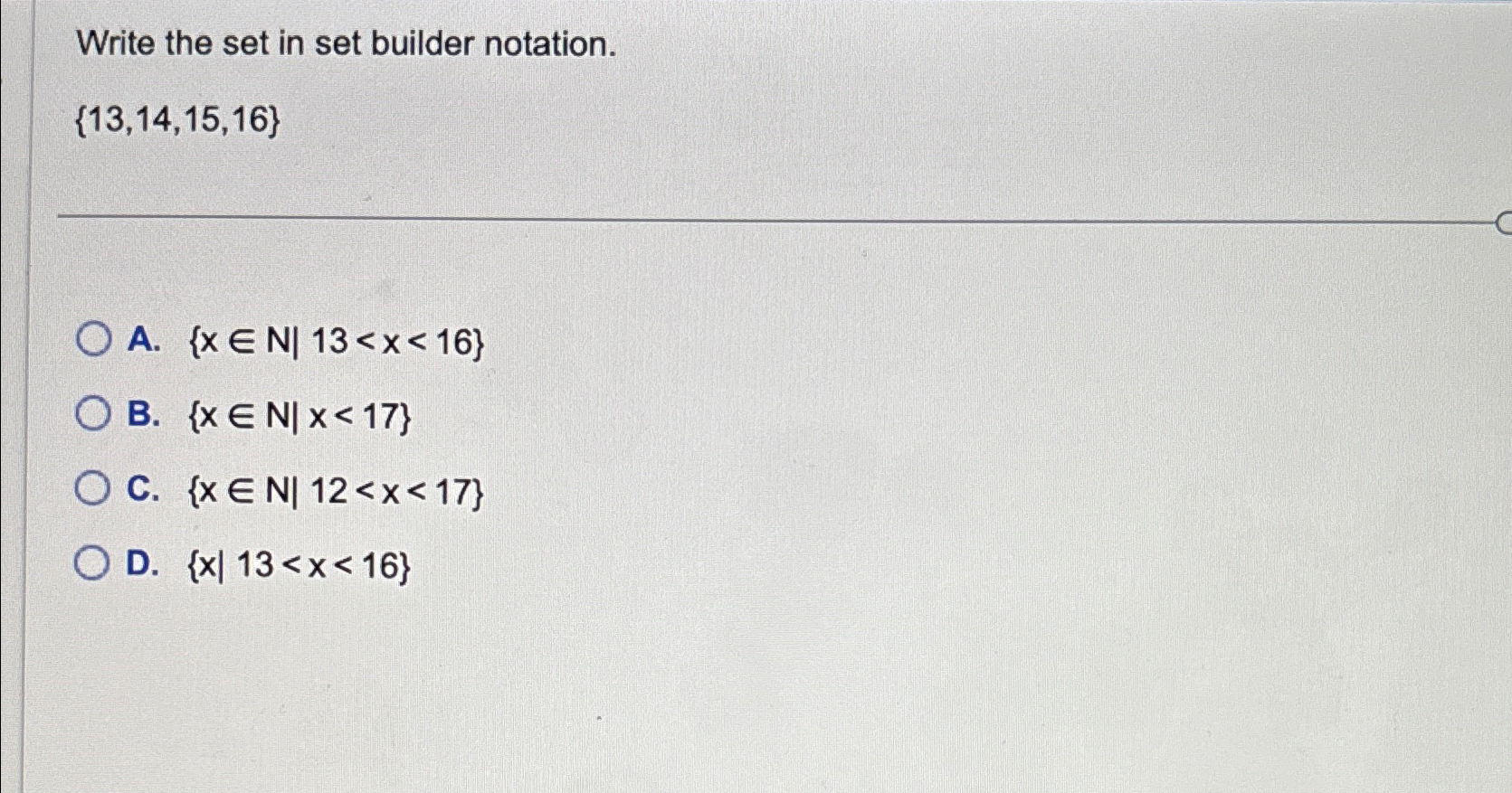 Solved Write The Set In Set Builder | Chegg.com