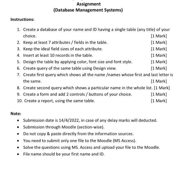 multi table database tracks assignment