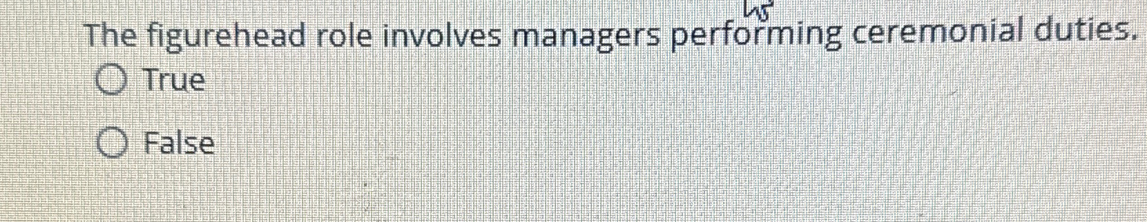 Solved The figurehead role involves managers performing | Chegg.com