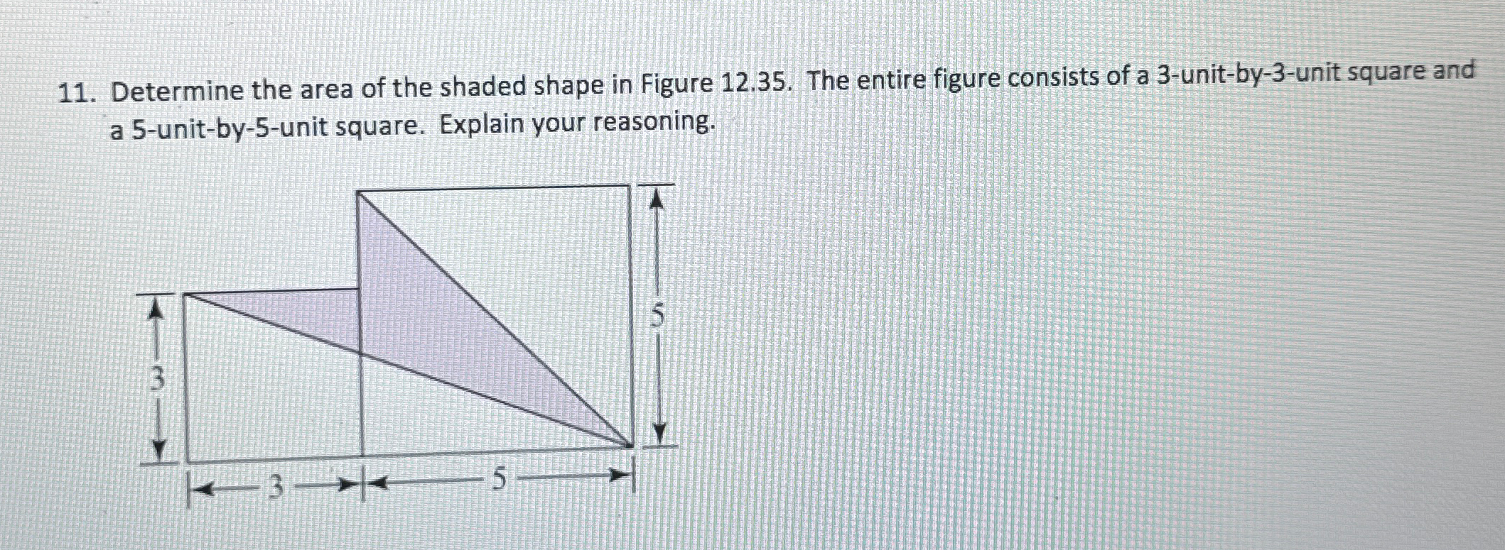 Solved Determine the area of the shaded shape in Figure | Chegg.com