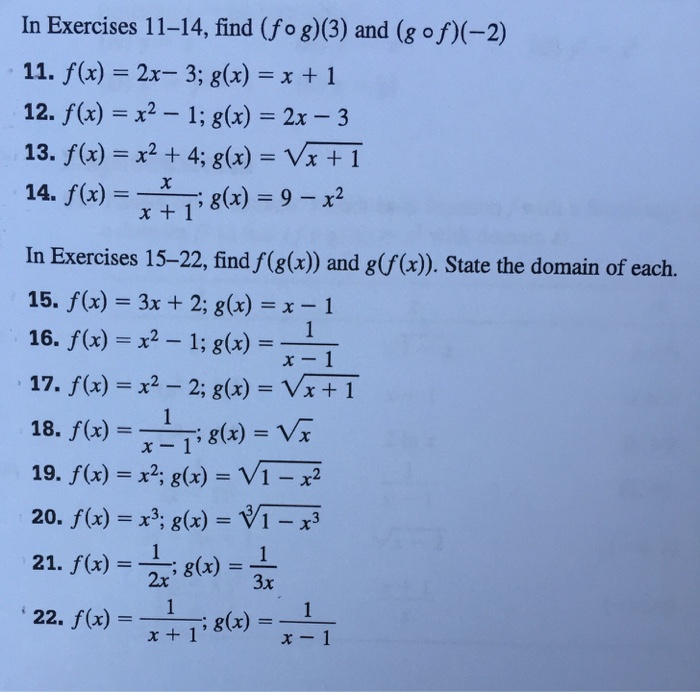 In Exercises 11 14 Find Fog 3 And 8 Of 2 11 Chegg Com