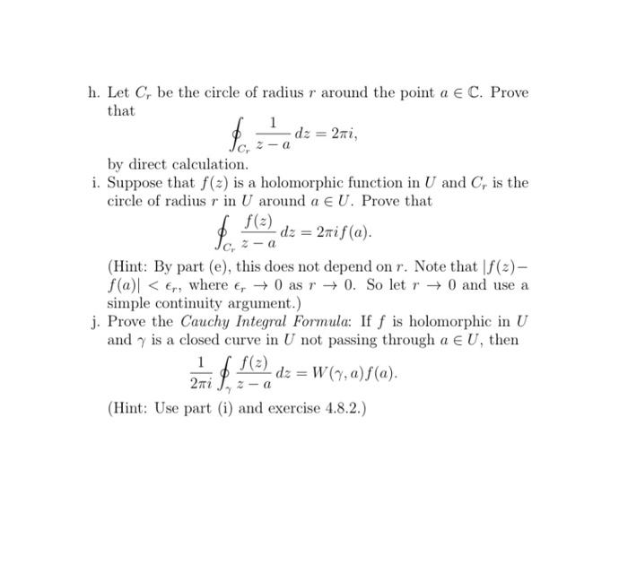 Solved Des H Let C Be The Circle Of Radius R Around The Chegg Com