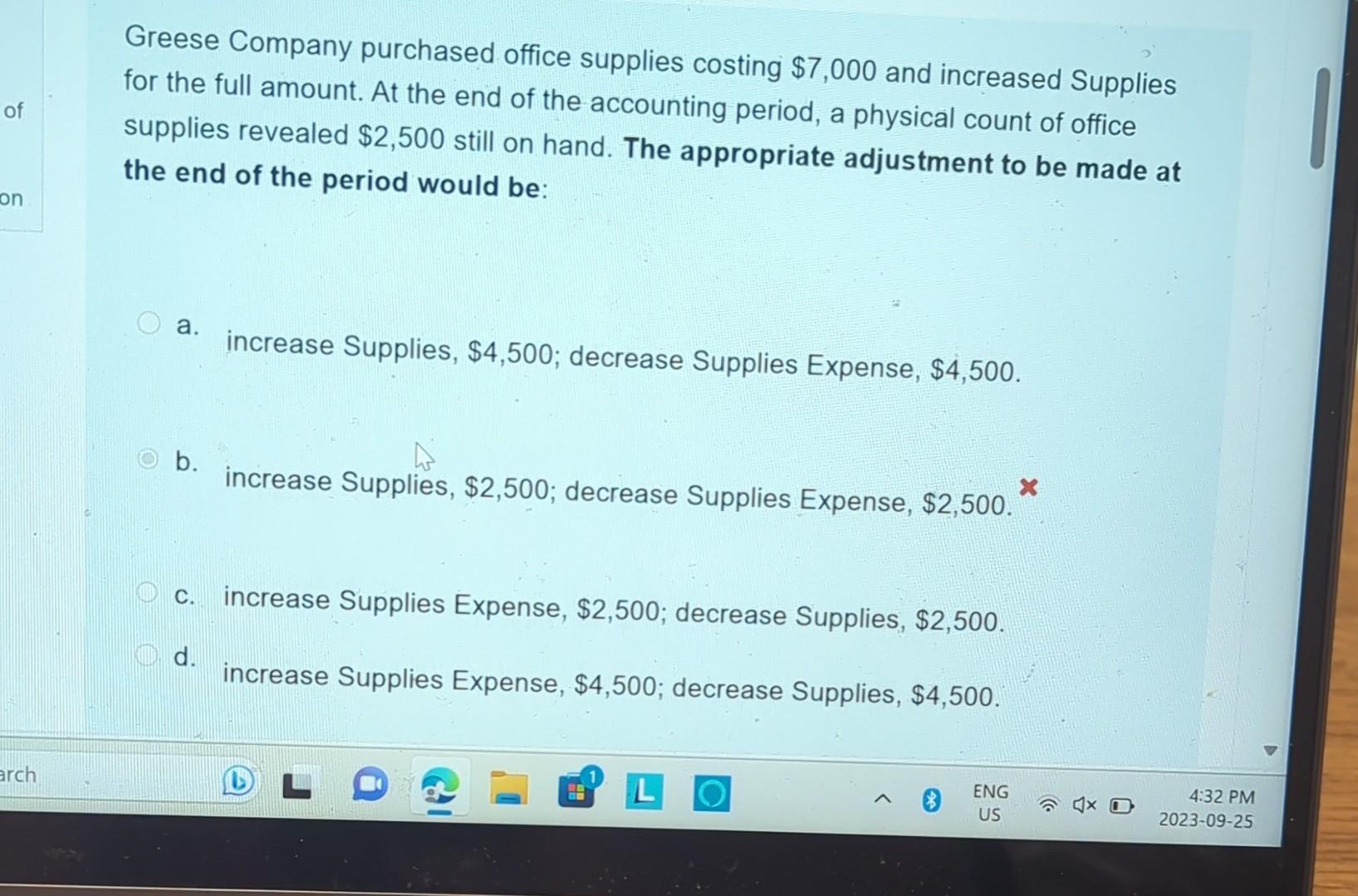 Solved Greese Company purchased office supplies costing
