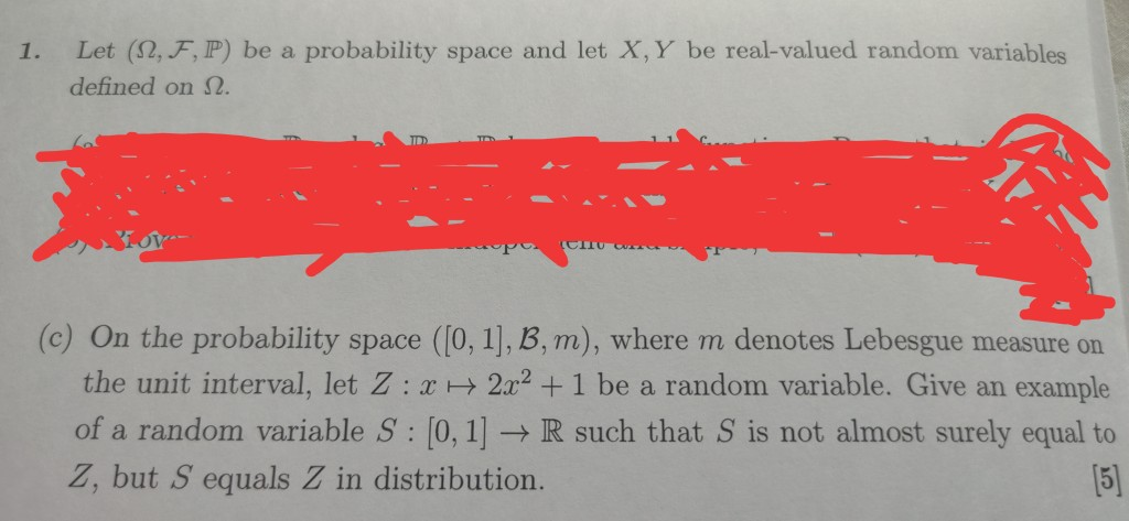 Solved 1. Let (12, F,P) Be A Probability Space And Let X, Y | Chegg.com