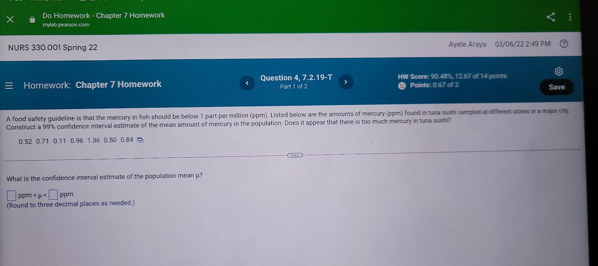 pearson mylab homework answers