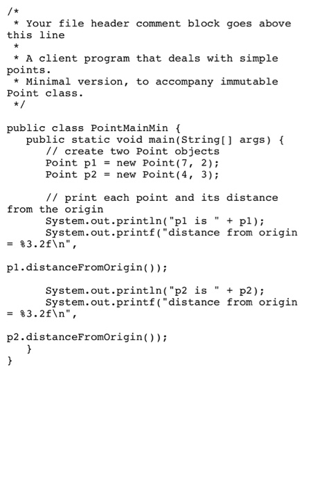 Solved Modify the Point Class from chap 8 so that it defines | Chegg.com