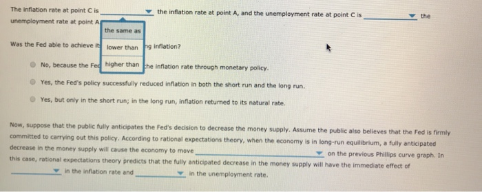 Solved 6. Expectations and the Phillips curve The following | Chegg.com