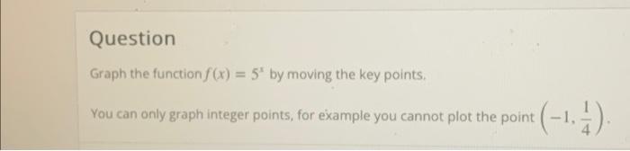 Solved Question Graph the function f(x) = 5' by moving the | Chegg.com
