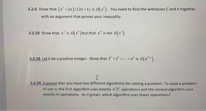 Solved 3 2 6 Show That X 2x 2x 1 Is O X You Need Chegg Com