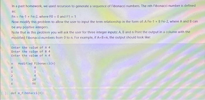 Solved In a past homework, we used recursion to generate a | Chegg.com