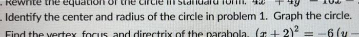 Solved Identify the center and radius of the circle in | Chegg.com