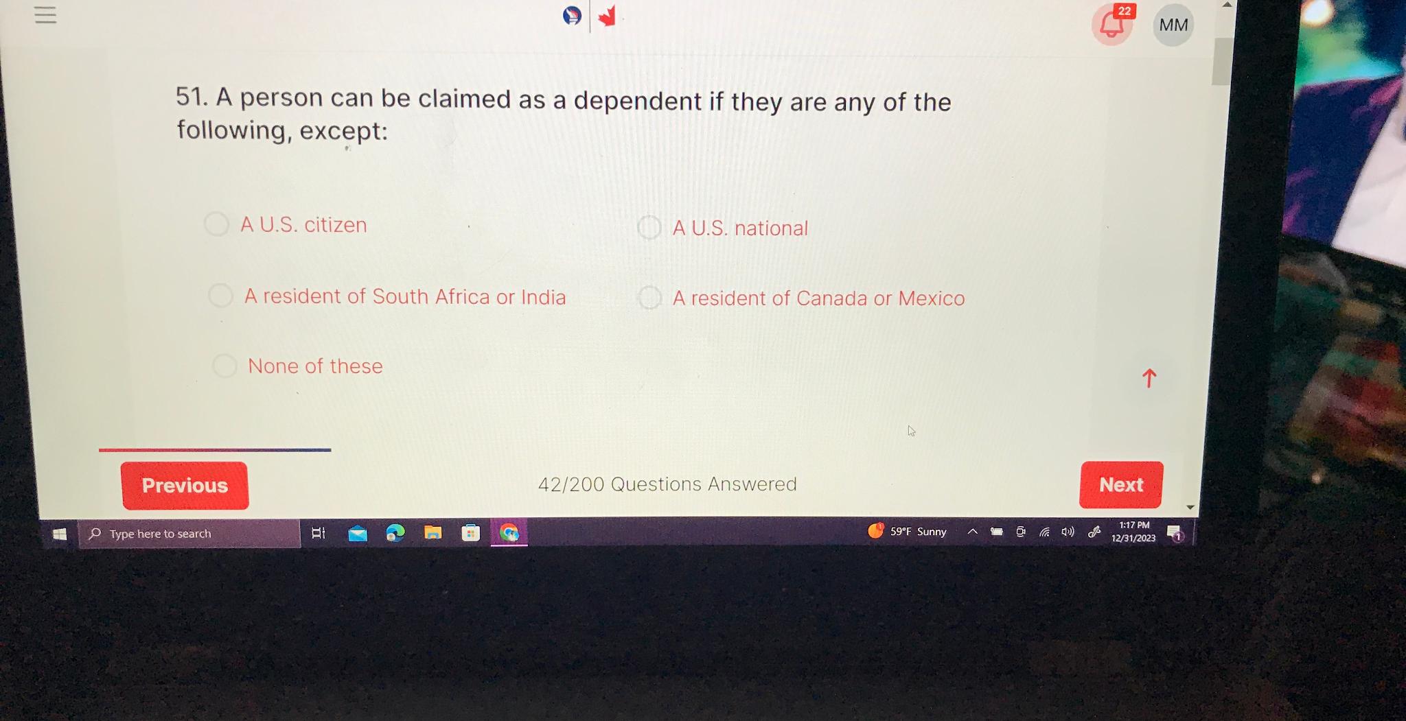 Solved A Person Can Be Claimed As A Dependent If They Are | Chegg.com